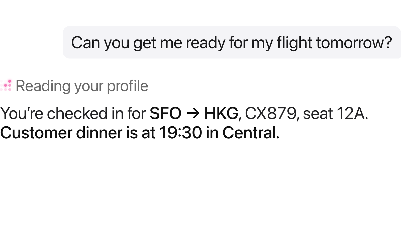 Atlas answer using Configure profile context