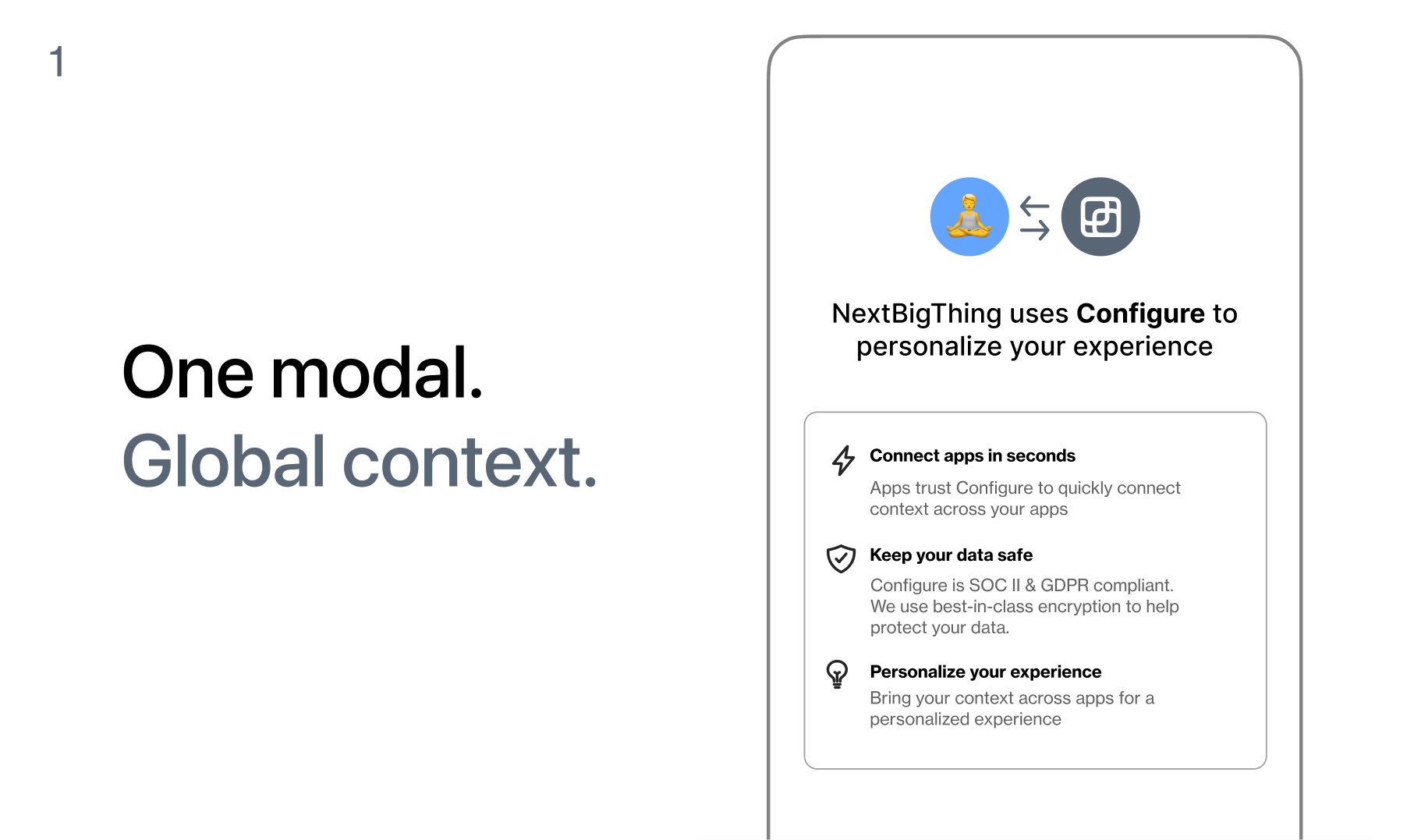 Configure modal showing recent calendar context
