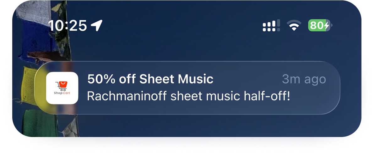 Piano lesson notification